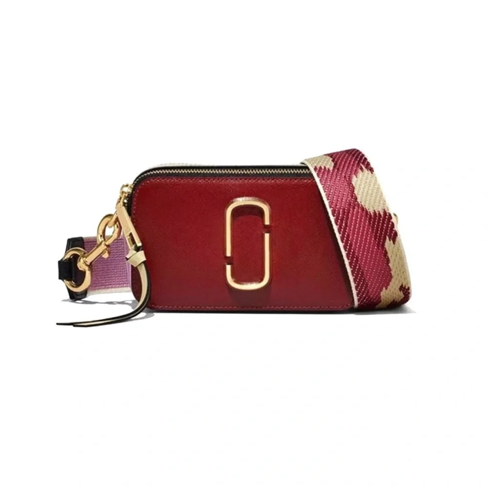 NEW Marc Jacobs Vachetta Red Burgundy Maroon Multi Snapshot Camera Crossbody Bag
